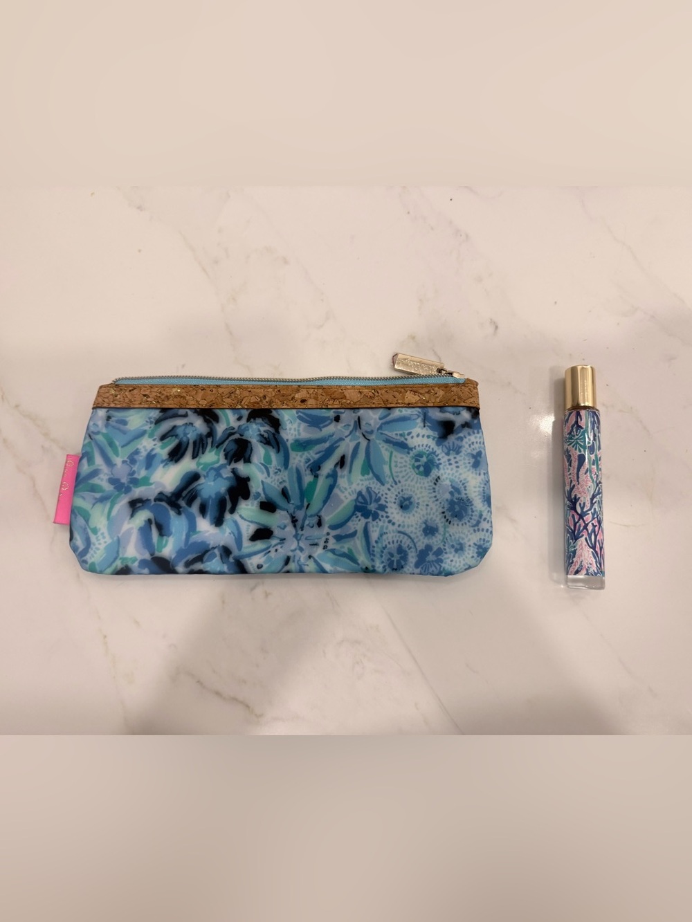 🌺 Lilly Pulitzer Beachy Perfume Rollerball + Matching Zipper Case | Rare Vintage